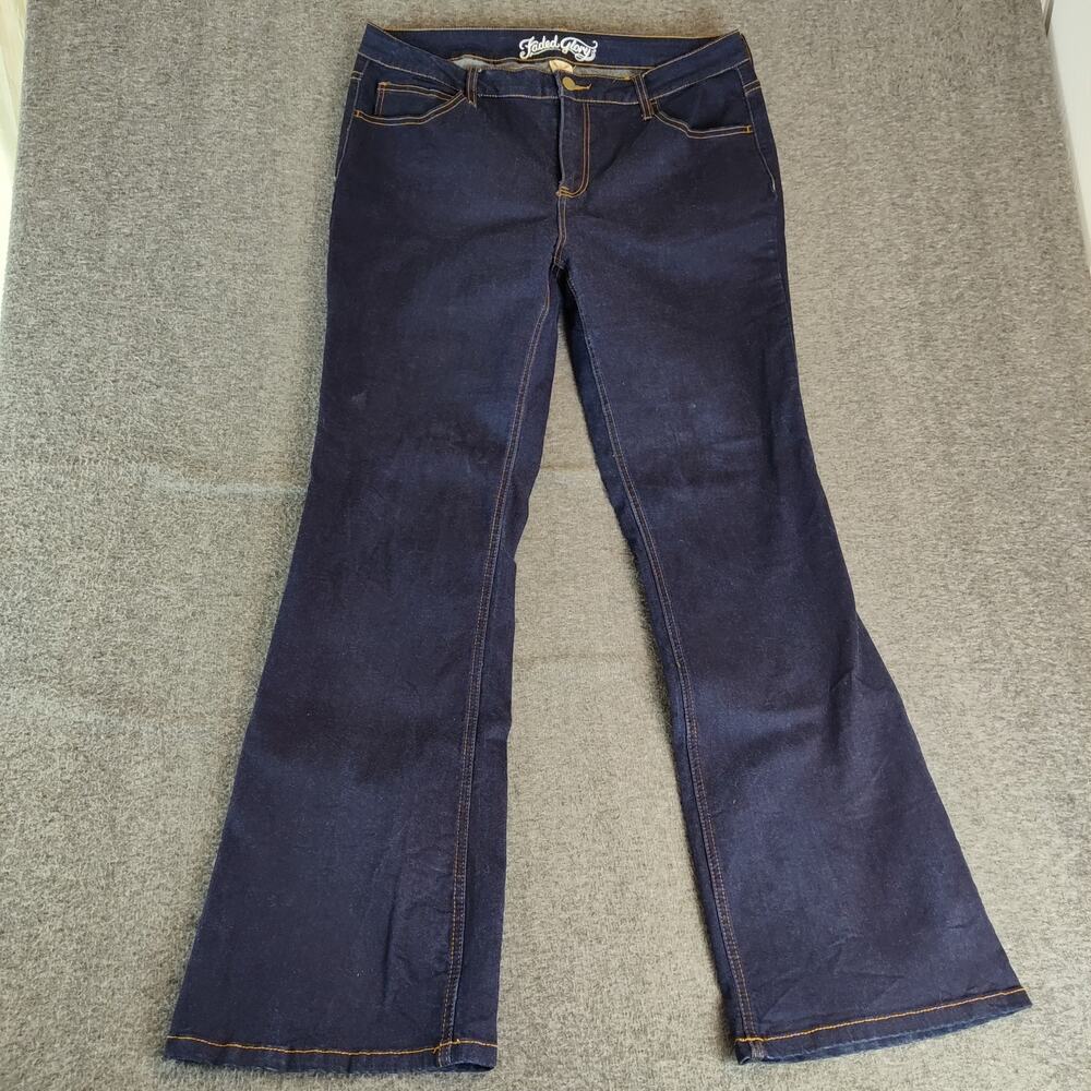 Sz 16 Faded Glory Boot Cut Dark Wash NWOT STRETCH Jeans Women's